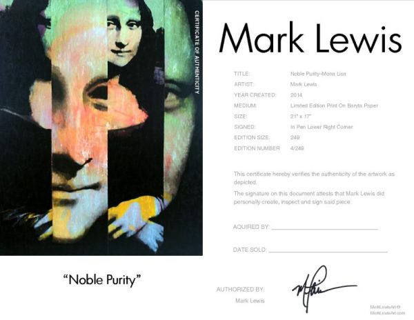 Mona Lisa "Noble Purity" by Mark Lewis
