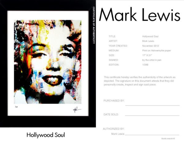 Marilyn Monroe Print "Hollywood Soul" by Mark Lewis