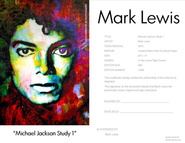 Michael Jackson "Michael Jackson Study One" by Mark Lewis