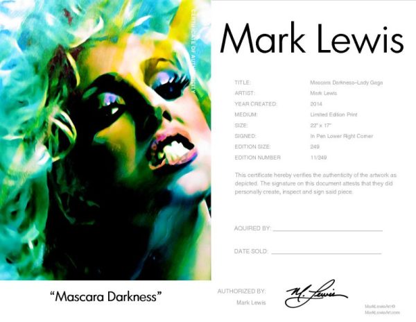 Lady Gaga "Mascara Darkness" lep certificate