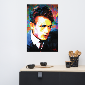 James Dean Poster hand signed by Mark Lewis - Life's Significance