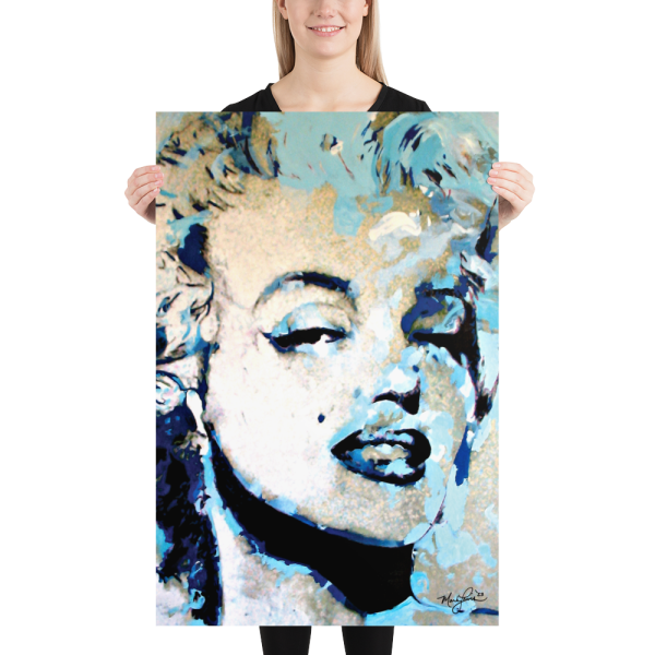 Marilyn Monroe art print poster signed Mark Lewis - Blue Marilyn