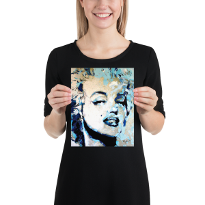 Marilyn Monroe art print poster signed Mark Lewis - Blue Marilyn